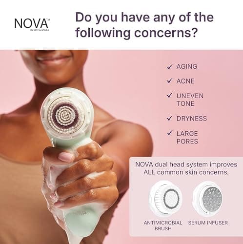 Spa Sciences - NOVA - Sonic Cleansing Brush with Bristles & Infusion System – Anti-Aging Facial Exfoliating, Waterproof, and USB Rechargeable thumbnail 6