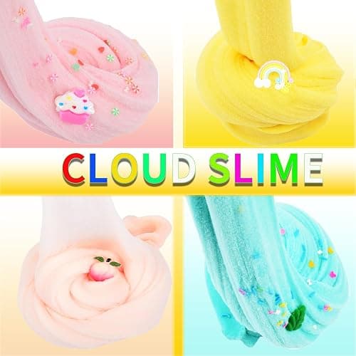 Cloud Slime Kit - 4 Pack Soft and Non-Sticky Slime, for Kids Party Favors, School Education and Stress Relief, Great Birthday Gifts for Girls and Boys thumbnail 2