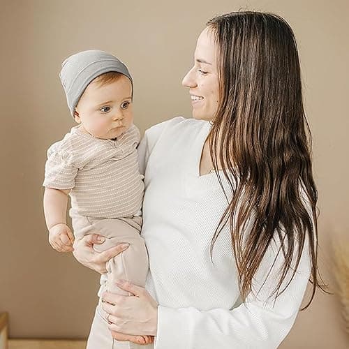 Konssy 6 Pack Baby Beanie Hats for Unisex, Toddler Beanies Baby Girl Boy Hat Warm Cap for Infant, Toddler - Grey - 6-24 Months thumbnail 5