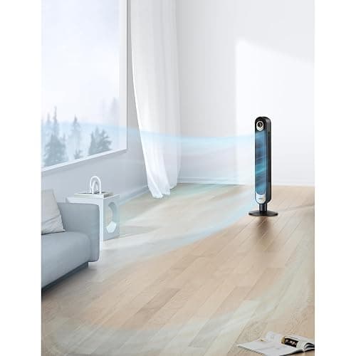 Dreo Tower Fan 42 Inch, Quiet Oscillating Bladeless Fan with Remote, 6 Speeds, 4 Modes, LED Display, 12H Timer, BlackGold Floor Standing Fan Powerful for Indoor Home Bedroom Office Room thumbnail 3