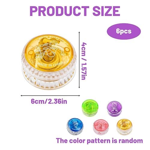 6 Piece Yoyo Set, light Up Yoyo for Beginners,, Magic Yoyos Suitable for Party Favors Birthday Gifts and Outdoor Games thumbnail 3