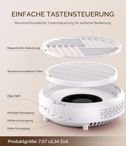 MelodySusie Staubabsaugung für Nägel, HPro Kompaktes Vakuum Professionell Nagelstaubsauger mit Filter, Saugstarke Leistungsstarke Nagelstaubabsaugung für Maniküre im Salon und zu Hause (Weiß) thumbnail 5
