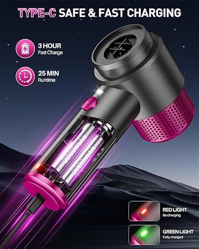 EYYA Handheld Car Vacuum Cleaner Cordless, 15000PA High Power Car Vacuum Cleaner & Air Duster, 4-in-1 Portable Mini Car Vacuum Cleaner with LED Light, Hand Held Vacuum Cleaner for Car Home Office thumbnail 6