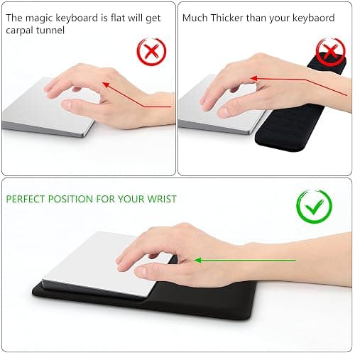 HONKID Wrist Rest for Magic Trackpad 2(MJ2R2LL/A, A1535), Wrist Rest Relieve Pain & Fatigue, Black thumbnail 2