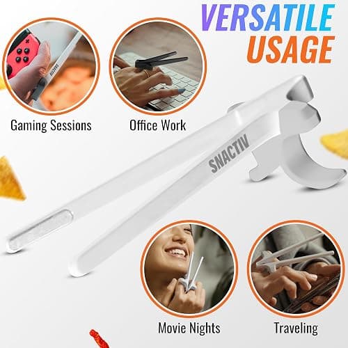 SNACTIV PRO Finger Chopsticks for Gamers - As Seen on Shark Tank! The Official Snacking Tool of the Future - Enjoy Snacks and Chips with Ease - Innovative Gaming Snacking Solution - Snack Chopsticks thumbnail 6