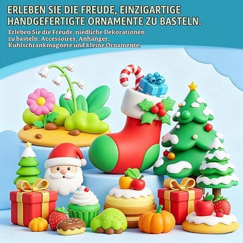 Xltionomix Polymer Clay Set, 82 Farben,mit 5 Werkzeugen & Zubehör | DIY Modelling Clay Oven Baking Clay Kit, 20 g/Block Soft Modeling Clay Kit, für DIY Schmuck Design, Skulptur, Home Decoration thumbnail 6