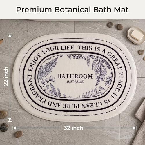Black and White Bathroom Rug 20x32inch Super Soft and Plush, Cute Aesthetic Bath Mat Non-Slip, Machine Washable Bath Rugs for Bathroom Shower Toilet Tub Bathmat Carpets thumbnail 3