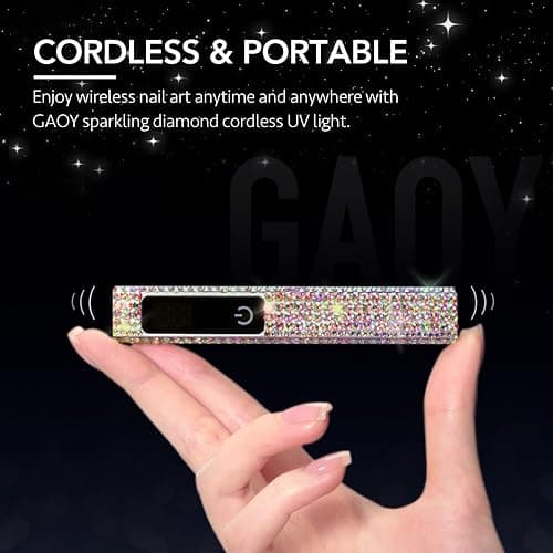 GAOY Handheld UV Light for Gel Nails, Mini Nail Lamp, Portable Cordless Rechargeable, Fast Curing, Diamond thumbnail 6