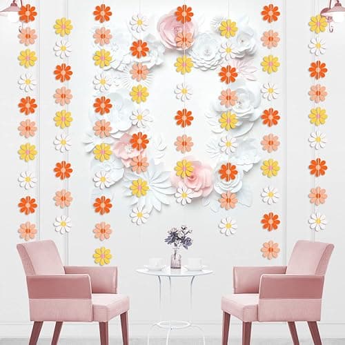Daisy Groovy Boho Party Banner - Colorful Daisy Flower Banner for Hippie Party, Two Groovy Birthday, Baby Shower, Home & Classroom Decorations thumbnail 4