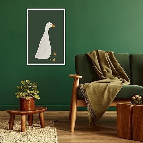 Funny Animal Posters Orange White Green Canvas Wall Art A Silly Duck Sitting On The Floor Room Aesthetic Prints Painting For Home Bedroom Dorm Living Room Wall Decor 12x16in Unframed - Animals 1 Unframed - 12L" x 16W" thumbnail 3