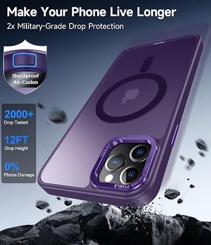 LeYi for iPhone-11-Pro Case Purple with Screen Protector X2 + Camera Cover X2[ MagSafe Compatible] Magnetic iPhone 11procase Military-Grade Protective Cases for iPhone 11Pro i Phone 11 Pro, Purple thumbnail 4