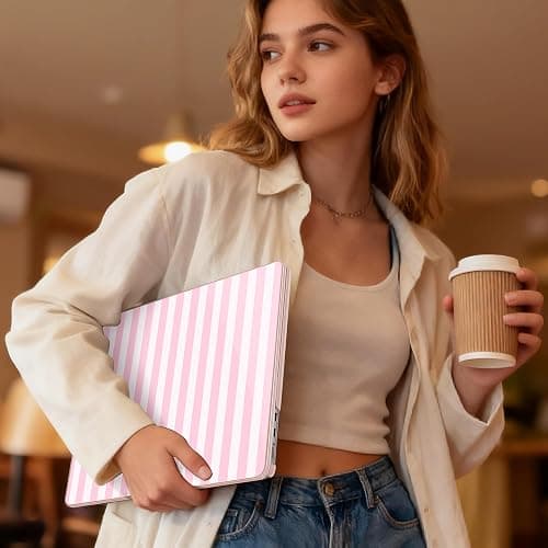 May Chen Case for M5/M4/M3/M2 MacBook Air 13 inch Case 2026-2022 - P1019 | Pink Stripes - Laptop Hard Shell Compatible MacBook Air 13.6 inch Models: A3449 A3240 A3113 A2681 thumbnail 4
