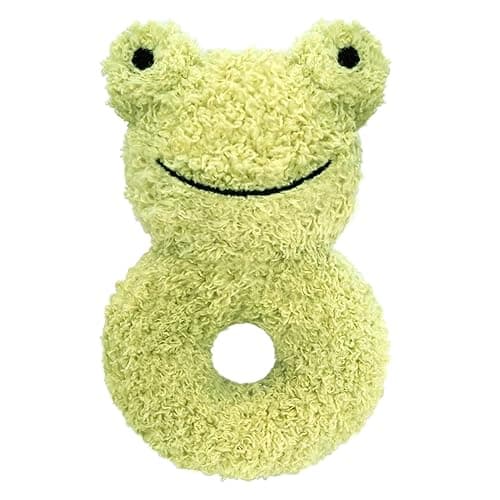 Doindute Baby Frog Soft Rattle Toy, Plush Frog Infant Shaker Rattle Easy-Grasp Stuffed Animal Toy, Gifts for Newborns Babies Toddlers Boys Girls, Green, 6 Inches - Image 1