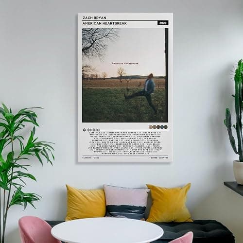 American Heartbreak Poster Zach Album Bryan Music Poster Album Cover Canvas Art Poster 08x12inch(20x30cm) thumbnail 6