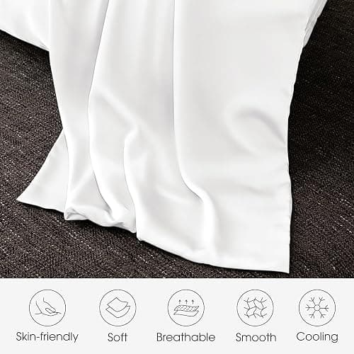 WLOSJ 100% Silk Pillow Cases 2 Pack Queen Size Mulberry Silk Pillowcase for Hair and Skin Set of 2 Highest Grade 6A Silk Soft Breathable Cooling with Hidden Zipper, White thumbnail 4