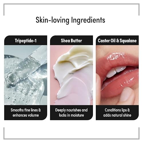 KISS NEW YORK Peptide Lip Treatment, Hydrating & Non-Sticky Plumping Balm, Shea Butter, Castor Oil & Squalane Reduces Look of Fine Lines, Softer & Fuller Lips with Cooling Metal Tip (Unscented Clear) thumbnail 6