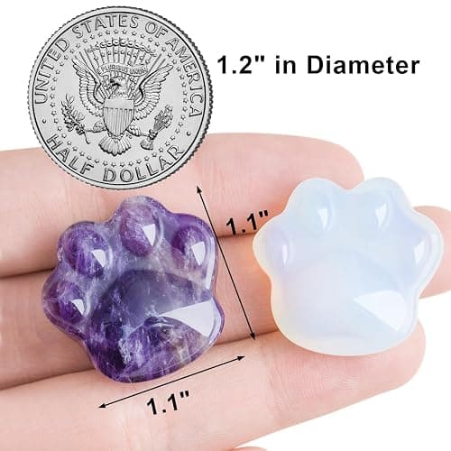 Amethyst Cat Crystal Worry Stone, Natural Healing Stone Gift | Natural Cat Stone for Anxiety Relief, Pocket Meditation Stone, Small Desk Decor, Healing Crystal, Unique Gift for Cat Lovers thumbnail 3