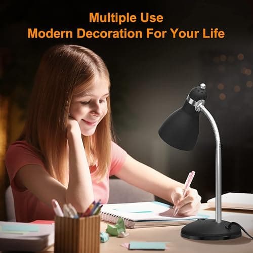 LEPOWER Metal Desk Lamp, Eye-Caring Table Lamp, Study Lamps with Flexible Goose Neck for Bedroom, Home Office (Matte Black) thumbnail 8