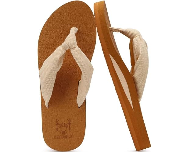 KuaiLu Flip Flops for Women with Arch Support Yoga Mat Comfortable Summer Beach Walking Thong Cushion Sandals Slip On Indoor Outdoor - Image 1