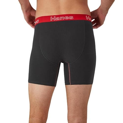 Hanes Men's Boxer Brief Underwear Pack, Stretch Cotton Boxer Briefs for Men, Moisture-wicking, 6-pack thumbnail 5