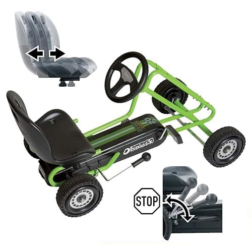 hauck Kids Pedal Go Kart, 4 Wheel Bike Cart, Ride for Ages 4-8, Green | Outdoor Ride-On Bicycle Cart with Rubber Tires for Boys and Girls with Adjustable Bucket Seat and Advanced Handbrakes thumbnail 8