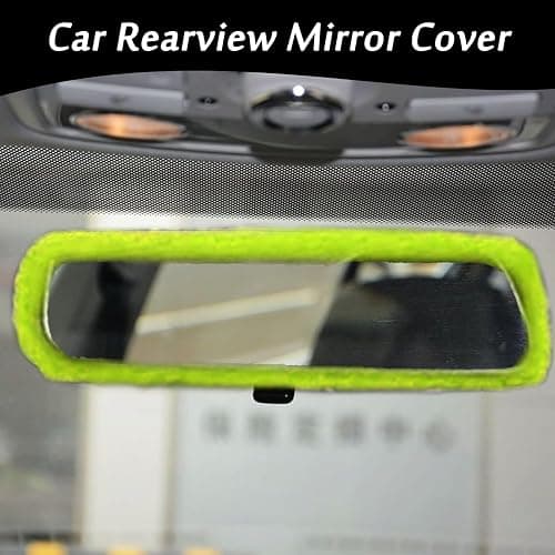 9-Pack Fluffy Car Accessories Set,Silence Shopping Fluffy Steering Wheel Cover Winter Warm Fur Steering Wheel Cover Fuzzy Car Decoration Accessories for Women Girls (Green) thumbnail 6