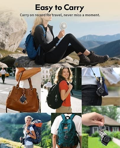 FLATIC Mini Keychain Camera –4K Digital Tiny Camera with 32GB Card & Elegant Gift Box, Fun Pocket-Sized Gadget for Kids & Adults, Collectible Gift for Travel, Birthdays & Stocking Stuffers, Black thumbnail 7