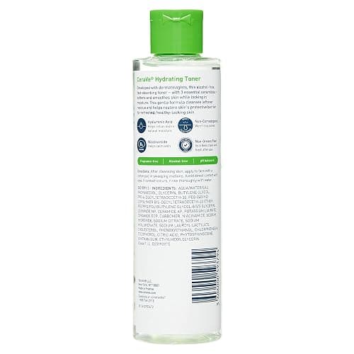 CeraVe Hydrating Toner for Face Non-Alcoholic with Hyaluronic Acid, Niacinamide, and Ceramides for Sensitive Dry Skin, Fragrance-Free Non Comedogenic, Full Size, 6.8 Fl Oz thumbnail 2