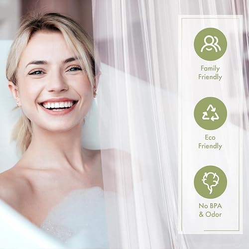 AmazerBath Shower Curtain Liner, 72x72 Clear Shower Curtain Liner, Waterproof Plastic Shower Liner, Cute Lightweight PEVA Shower Curtain for Bathroom with 3 Magnets and 12 Rustproof Metal Grommets thumbnail 2