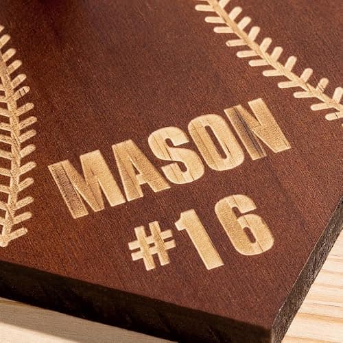 BYFDIY Custom Baseball Drip Display Wooden Personalized Name Number Championship Softball Ring Holder Display Sports Necklace Holder Organizer Baseball Jewelry Stand Birthday Gifts thumbnail 7