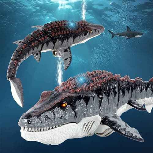 fromeasy Mosasaurus Dinosaur Toys, Upgrade Remote Control Water Toy, Pool Toys for Kids Ages 4-8, RC Dino with Light and Spray Water for Swimming Bath Lake Ocean Christmas Birthday Gift thumbnail 2