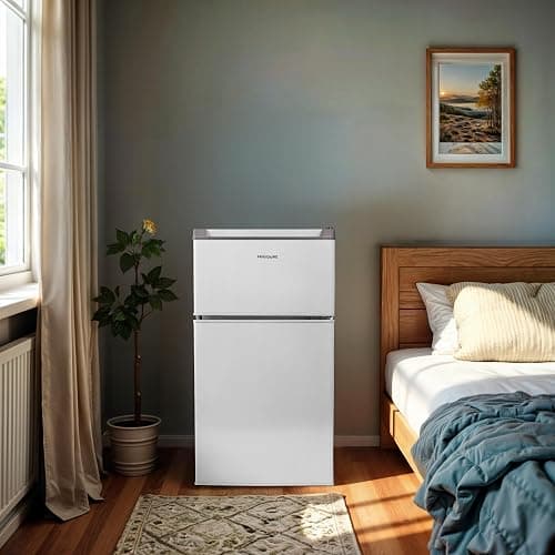 Frigidaire Compact Refrigerator with Top Freezer - 2 Door Fridge with 3.2 Cu Ft, Contemporary Series, White thumbnail 9