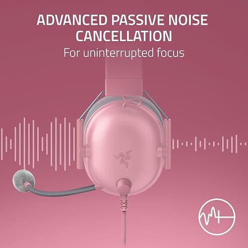 Razer BlackShark V2 X Xbox Gaming Headset: 50mm Drivers - Cardioid Mic - Lightweight - Comfortable Noise Isolating Earcups - for Xbox Series X, Series S, PS5, PC, Switch via 3.5mm Jack - Quartz Pink thumbnail 4