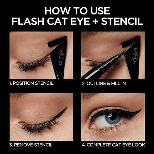 L'Oreal Paris Makeup Infallible Flash Cat Eye Waterproof Liquid Eyeliner, Black, 0.44 oz. thumbnail 6