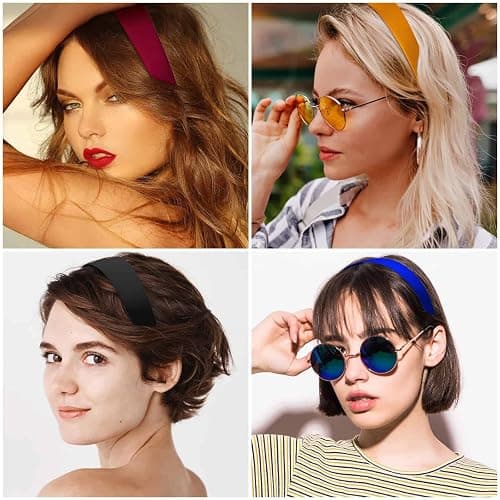anezus 16 Pcs Satin Headbands Bulk 1 Inch Anti-slip Ribbon Hair Bands Plain Hard Headbands for Women Girls DIY Craft Hair Accessories (Multicolor) thumbnail 2