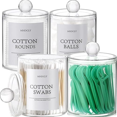 Bathroom Organizers and Storage,4 Pack Bathroom Accessories,Bathroom Decor,Home Decor,Bathroom Storage and Organization,Qtip Holder for Room Decor Aesthetic - 4
