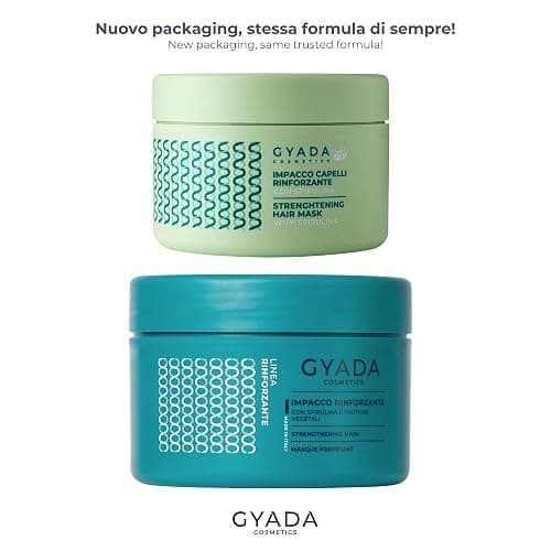 GYADA COSMETICS, Impacco Capelli Rinforzante con Spirulina, Nutriente, Anticaduta, Contrasta le Doppie Punte, Indicato per Capelli Fragili, con Avena e Ginseng, 250 ml, 1 thumbnail 2