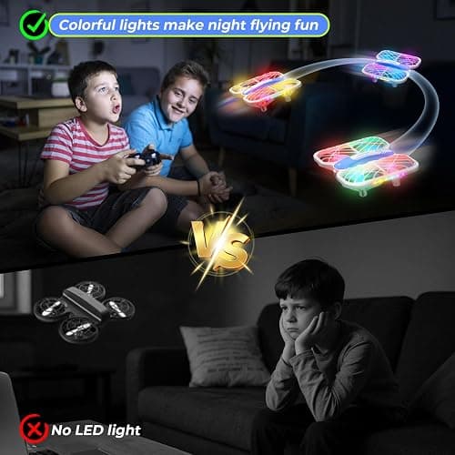 HOFMOC Mini Drone for Kids 8-15, Indoor Drones Gifts for Boys 8-12, Boys Toys Age 8-10, Beginner Drones with Propeller Protection, Throw to Go, Altitude Hold, 3D Flips and Headless Mode thumbnail 4