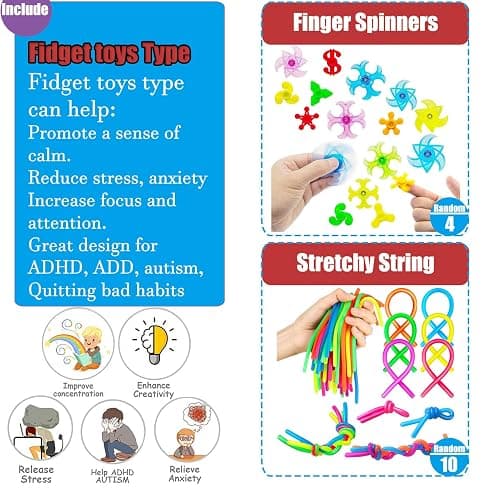 109 PCS Premium Party Favors Toys for Kids,Assortment Mini Pop Fidget it Toys for All Ages Kids,Classroom Prizes,Treasure Chest, Prize Box Toys, Goody Bag Fillers,Carnival Prizes for Boys Girls 4-10 thumbnail 4