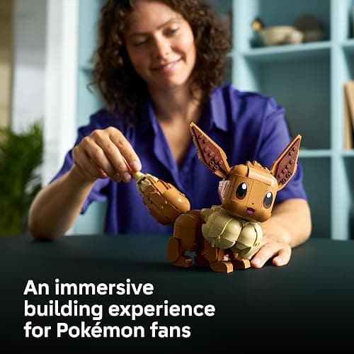 LEGO Pokémon Eevee - Collectible Building Set for Adults, Ages 18+ - Posable Pokémon Figure for Display - Desk, Bookshelf or Home Office Decor - Gift for Men & Women - 72151 thumbnail 2