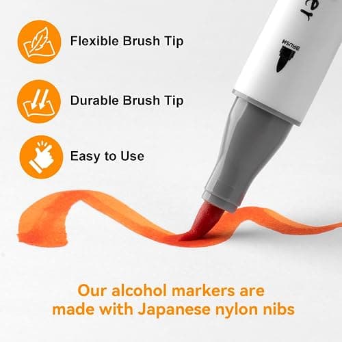 SFAIH Alcohol Markers Brush & Fine - 168 Colors Double Tipped Art Markers for Adult Coloring Illustration, Gifts for Artist Adult - Adjustable Shoulder Strap & Faux Leather Lining & Outer Zip Pocket thumbnail 3