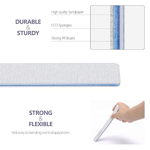 BTYMS 80/80 Grit Nail File - Professional Double-Sided Coarse Emery Boards for Shaping Acrylic & Gel Nails thumbnail 3