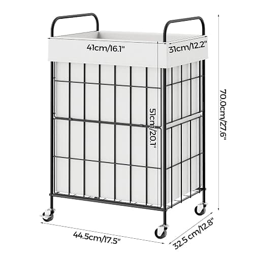 Laundry Hamper with Wheels, 90L Laundry Basket with Handle, Laundry Sorter with Removable Liner Bag thumbnail 3