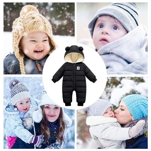 Baby Girls Boys Warm Snowsuit Jumpsuit Down Coat Romper Padded Puffer Jacket thumbnail 4