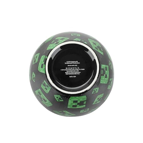 Bioworld Minecraft Creeper Faces 20 Oz Black Ceramic Ramen Bowl With Plastic Chopsticks thumbnail 9