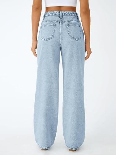 Trendy Queen Jeans for Women Wide Straight Leg High Waisted Stretchy Baggy Jeans Fashion Loose Denim Pants Fall 2025 thumbnail 4