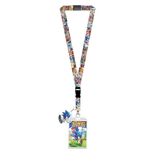 Sonic The Hedgehog Comic Strip ID Badge Holder Breakaway Lanyard w/Rubber Charm thumbnail 4