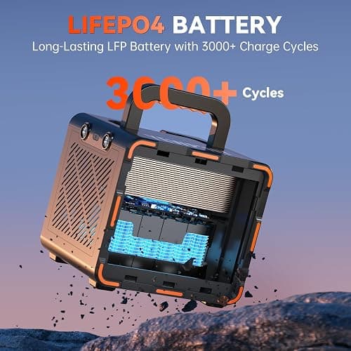 300W Portable Power Station, Solar Generator 259Wh, 70,000mAh LiFePO4 Battery with 65W USB-C PD&Pure Sine Wave AC, Solar Charging for Camping,Home Backup,Emergency Power(SOS Light & LCD Display) thumbnail 5