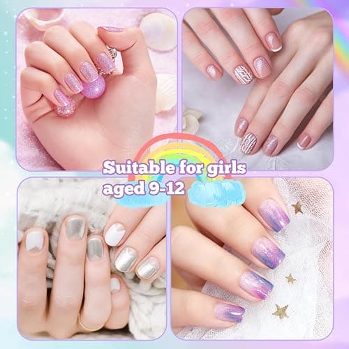 krofaue Short Kids Clear False Nails - 240Pcs Press on Nails for Little Girls Full Cover Children Fake Nails Fingernail Decoration 10 Sizes Soft Gel Nail Tips for Kids thumbnail 3