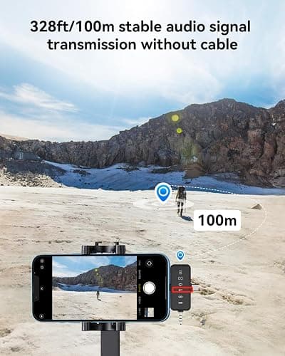 PQRQP 3 in 1 Microphone for iPhone/Android/Camera, Wireless Microphones, 328ft Transmission, 18H Battery Life, Mini Microphone for Record Interview, Vlogs, YouTube, Tiktok thumbnail 5